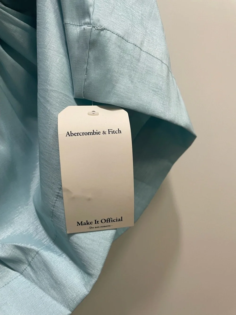 A&F Drama Bow-Back Taffeta Maxi Dress Light Blue Summer Wedding Modern Romantic
